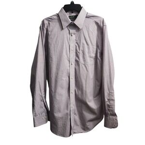 Lauren Ralph Lauren Mens‎ 16-34/35 Striped Non Iron Button Down Dress Shirt